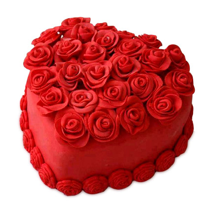The Bake Delights. Decorated Red Heart Cake